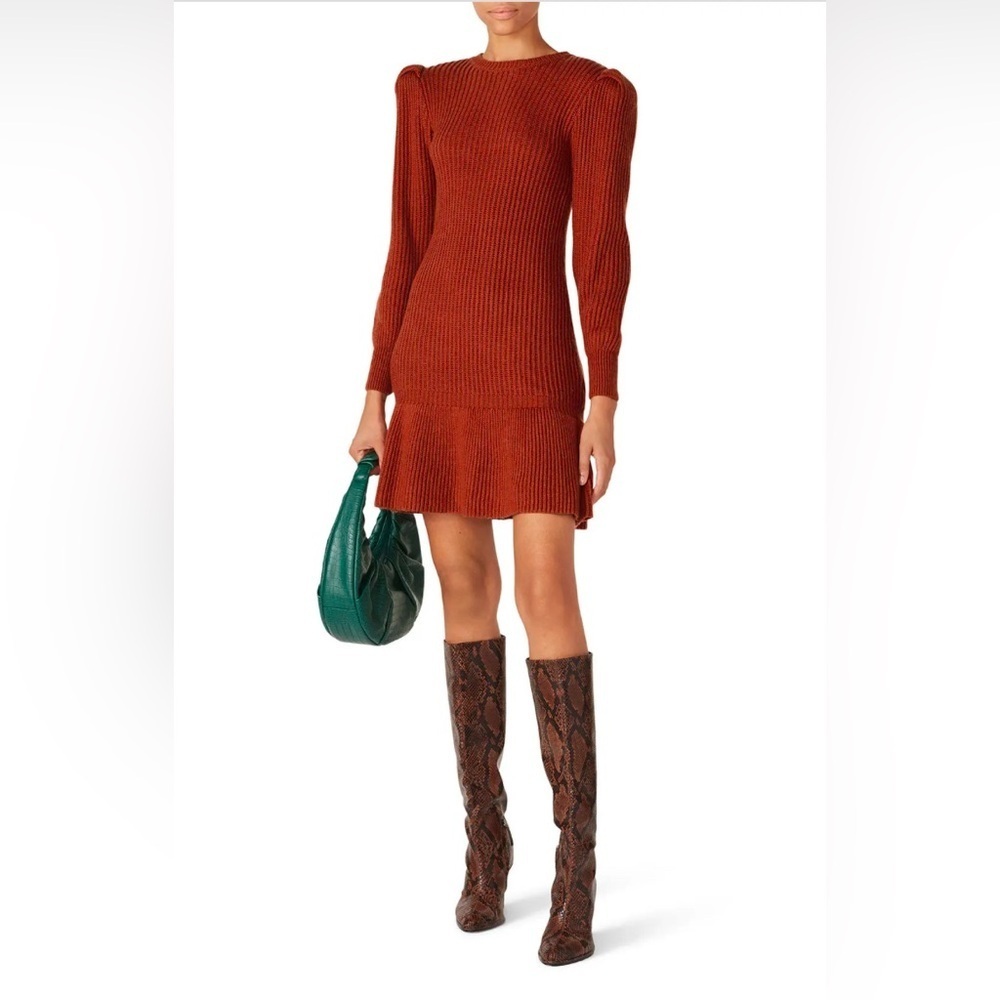 Love, Whit by Whitney Port Rust Sweater Dress, Size S